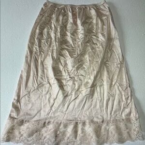 Elegant Cream Lace Trim Skirt
